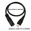 Micro USB to 3.5mm Jack Headphone Earphone Cable Adapter Socket Audio Cable for Active Clip Microphone Conversion Adapter. 