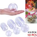 10pcs Transparent Plastic Christmas Balls, Christmas Tree Hanging Decorations, Wedding, Party, and Vacation Home Decorations.