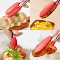 7 Inch Non-Slip Food Tongs Creative BBQ Grilling Salad Bread Cooking Clip Clamp Kitchen Serving Utensils Accessory.