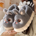 Women's cotton slippers winter indoor home warm and velvet household parent-child wool cotton shoes women wear outside winter.