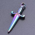 5pcs Mini Sword Charms Knife Gothic Charm for Jewelry Making Supplies Stainless Steel Pendant DIY Necklace Accessories Materials. 