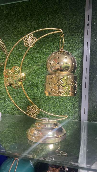 1PC Golden LED Iron Table Lamp Star Moon/Round Ball Ramadan Night Light For Bedroom Atmosphere Decoration