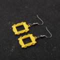 Classic TV Show Friends Earrings Yellow Photo Frame Drop Earrings For Women Cosplay Jewelry Accessories. 