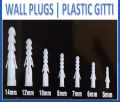 50pcs  #/12/ White Plastic Wall Plugs | Plastic Gitti | Rawal Plugs | Wood Concrete Screw Flat. 