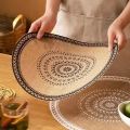 Boho Round Placemat 15 Inch Farmhouse Woven Jute Fringe TableMats with Pompom Tassel Place Mat for Dining Room INS Table Decors. 