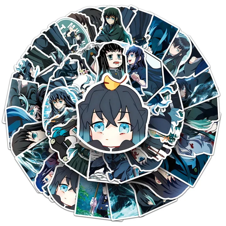 25pcs demon slayer anime graffitie stickers cute tokitou muichiro ...