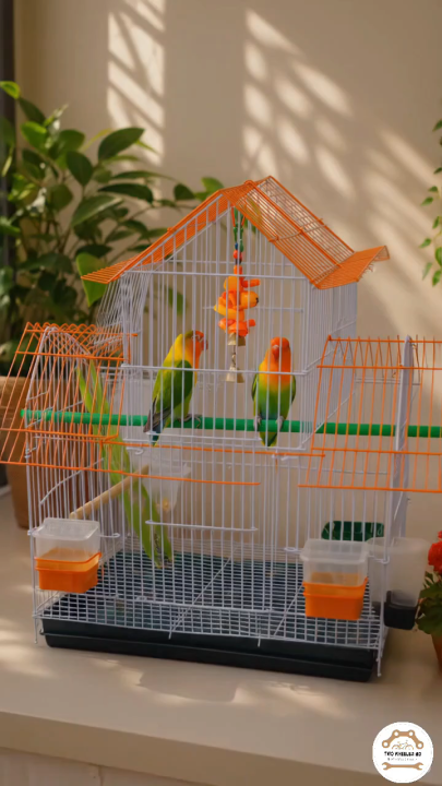 Home Shape Big Size China Premium Metal Bird Cage (2025) With All Accessories Cash On Delivery Available