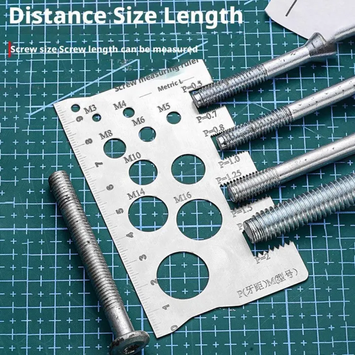 All Thread Measure Tool Screw Thread Pitch Gauge Ruler Measuring Tool Bolt Nut Metric Machining ...