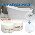 2pcs/set White Porcelain Repair Kit Ceramic Repair Paste Tile Tub Toilet Sink Shower Kits Chip Crack Hole Scratches Fix Adhesive. 
