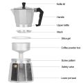 Aluminum Coffee Kettle Household Italian Octagonal Moka Coffee Tea Pot Office Home Travel Outdoor Camping Tableware Equipment. 