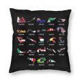 F1 Circuits Pillowcase Polyester Linen Velvet Pattern Zip Decor Throw Pillow Case Bed Cushion Cover. 