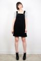 Black Colour Simple Pinafore Short Denim Dress with t - shirt Free For Women.