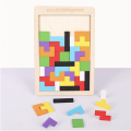 New 3D Wooden Tetris Puzzle Toy Tangram Shape Thinking Logic Colorful Children's Building Blocks Montessori Education . 
