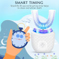 Wireless chargeable silicone bristle portable cleaning automatic toothbrush high quality u-shaped electric toothbrush. 
