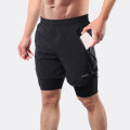 Lixada Men 2 in 1 Running Shorts Quick Drying Breathable Active Training Exercise Jogging Marathon Cycle Shorts.