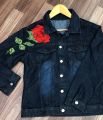 Denim Flower Jacket - Stylish And Unique Denim Jacket With Floral Design For A Fashionable And Trendy Look. 
