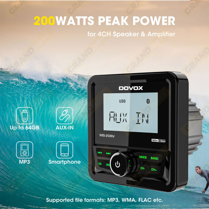 GRANDnavi%20Marine%20Radio%20Boat%20Stereo%20Bluetooth%20FM%20AM%20Digital%20Media%20Audio%20Player%20Waterproof%20For%20Yacht%20ATV%20UTV%20Golf%20Cart%20Motorcycle%20-%20Image%204