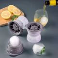 Circular Spherical Ice Cube Tray, Vertical Silicone Ice Hockey Mold, Bar Whiskey, 2Pcs.