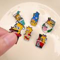 6pcs the Simpsons Enameled Pins Set Featuring Homer Marge Bart & Lisa - Cute Brooch Badges for Backpack Collar Lapel Jewelry. 