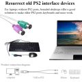 Dual PS2 Male To USB Female Converter Cable Adapter USB To Two PS/2 Use Interface For Mouse Keyboard Computer Cable & Connector.