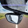 1Pair360Degree HD Car Blind Spot Mirror Rotatable Adjustable Wide Angle Exterior Automobile Rear View Mirror Parking Mirrorb. 