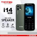 MYFON i14 Pro + - 2.4 Inch Display - 2500mAH Battery - Dual Sim - Iphone Type Camera - PTA Approved - Wireless FM Radio - Flash Torch Light - Audio & Video Player - Auto Call recording - 1 Year Brand warranty. 