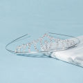 Silver Elegant Simple Rhinestone Crystal Crown Wedding Party Tiara For Women Little Flower Girl Princess Hair Bands Headdress.