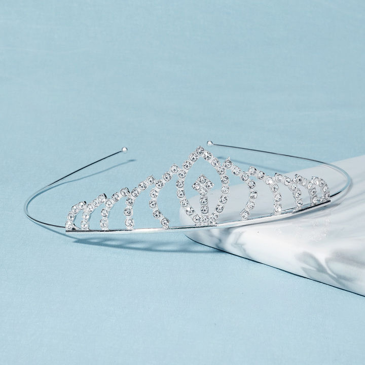 Silver%20Elegant%20Simple%20Rhinestone%20Crystal%20Crown%20Wedding%20Party%20Tiara%20For%20Women%20Little%20Flower%20Girl%20Princess%20Hair%20Bands%20Headdress%20-%20Image%205