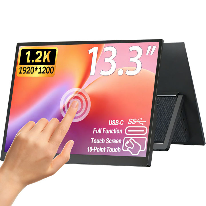 13.3'' 1.2K Portable Monitor Touch Screen USB-C Mobile Laptop External ...