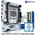 SOYO X99 Motherboard LGA 2011-3 Set Kit Xeon E5 2630 V4 CPU Processor 16G=1*16G DDR4 REG ECC RAM Memory M.2 NAME For Computer.
