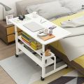 ADJUSTABLE HEIGHT LAPTOP AND MOBILE USE BEDSIDE TABLE, BEDSIDE EATING TABLE, MOVEABLE TYRE TABLE. 