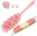 Long Handle Bath Sponge - Soft Mesh Body Scrubber & Exfoliating Shower Brush for Back Cleaning. 