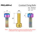 RISK 2pcs/box M6x18 Hollow Mountain Road Bike Bicycle Chainwheel Crank Arm Fixing Bolts Disc Brake Caliper Fixed Screws Titanium. 