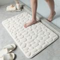 Foot Mat Coral Fleece Floor Mat Household Memory Foam Embroidered Bathroom Thickened Absorbent Floor Mat Door. 