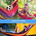 Outdoor Canvas Hammock Camping Swing Hammock with Tree Ropes Load-bearing Up to 300kg Perfect for Garden Patio Backyard. 