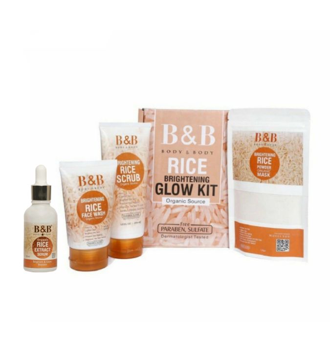 B&B Rice Organic Glowing Facial kit+Serum