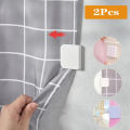 2Pcs Shower Curtain Clips Curtain Edge Retainers Curtain Holders Wind Fixed Hook Shower Curtain Clamp Bathroom Accessories.
