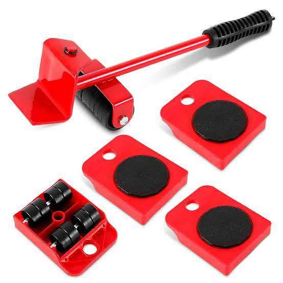 【New Arrival ON SALE】(5 in 1) Heavy Furniture Move Tool Transport Lifter Shifter Moving Kit Slider Remover Rolling Wheel Corner Mover Set For Moving House Cabinet Sofa Bed Desk
