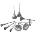 9Pcs Set Wire Brush Wire Wheel Rotary Tool Stainless Steel Rust Removal Polishing Cleaning Deburring Brushes For Metal Nonmetal. 