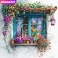 Momoart DIY Diamond Mosaic Window Picture Rhinestones Embroidery Landscape Full Square Round Painting Flower Handmade Gift.