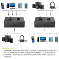 4 Way/2 Way 3.5mm Stereo Audio Switcher Bi-Directional Audio Switch Splitter Box 2 In 1 Out 4 In 1 Out with Mute Button. 