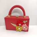 flower top handle trendy bag. 