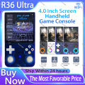 New R36 Ultra Retro Handheld Game Player 4.0" Screen Open Source Linux System Emulator 64/128GB Hall Effect Wireless Gamepad. 
