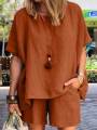 ZANZEA 2024 Summer Two Piece Women Tracksuit Causal Shorts Suits Short Sleeve Shirt Tops Loose Matching Set Oversized Outfits. 