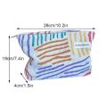 Colorful Stripes Corduroy Cosmetic Bag Portable Travel Toiletry Bag Skincare Sundries Aesthetic Makeup Storage Bag-zmt. 