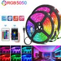 RGB 5050 Led Strip Lights with Remote Bluetooth Control Led Tape Music Sync Flexible RGB Ribbon for Home Room Decor TV Lighting. 