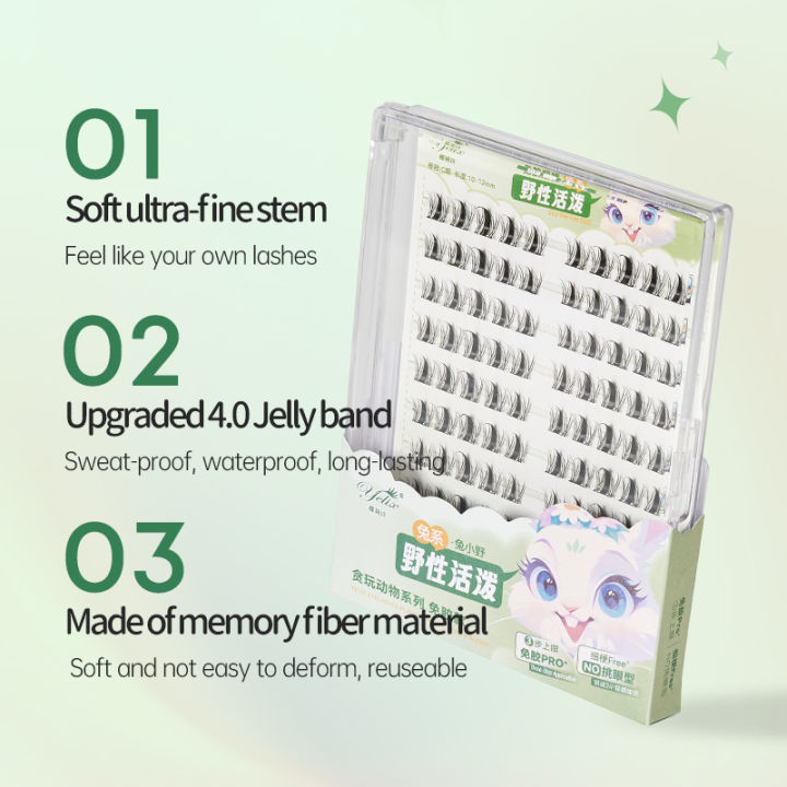 Yelix%EF%BB%BF%20Self-adhesive%20Cluster%20Lashes%20Cat%20Eye%20Lashes%20DIY%20Eyelash%20Extension%20NO%20Glue%20Lashes%20Reusable%20Manga%20False%20Eyelashes%20-%20Image%204