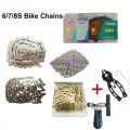 6/7/8 Speed Bike Chain,Bicycle Chain for Most Bikes, Cycling Chains,Silvery/Golden/Rainbow/Brown Colors,116 Links. 