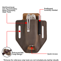1pcVintage Leather Outdoor Tool Waist Pocket, Cowhide Hanging Folding Knife Cover, Men's Carrying Belt. 