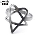 Heartagram Symbol of HIM Music Band Ring for Women Men Stainless Steel Hollow Heavy Metal Finger Rings Jewelry RRRXXXS03.